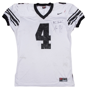 2002 Aaron Rodgers Game Used, Signed, & Inscribed Butte College Road Jersey (Butte College AD LOA & JSA)